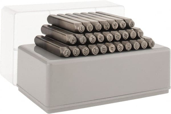 C.H. Hanson - 27 Piece, 5/32" Character Steel Stamp Set - Letters, Heavy Duty - Exact Tooling