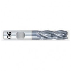 3/4 x 3/4 x 2-1/2 x 4-1/2 4 Fl HSS-CO Roughing Non-Center Cutting End Mill -  TiCN - Exact Tooling