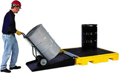 UltraTech - 75 Gal Sump, 9,000 Lb Capacity, 4 Drum, Polyethylene Spill Deck or Pallet - 63" Long x 62" Wide x 9" High, Liftable Fork, Low Profile, 2 x 4 Drum Configuration - Exact Tooling