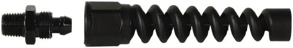 Legacy - Black Anodized Aluminum Air Hose End Fitting & Air Hose Bend Restrictor - 1/4 MNPT - Exact Tooling