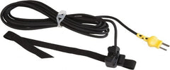 Cooper - -25 to 300°F, K Pipe Strap, Thermocouple Probe - 10 Ft. Cable Length, Mini Connector, 2 Sec Response Time - Exact Tooling