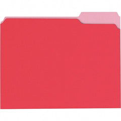 Universal One - 8-1/2 x 11", Letter Size, Red/Light Red, File Folders with Top Tab - 11 Point Stock, 1/3 Tab Cut Location - Exact Tooling