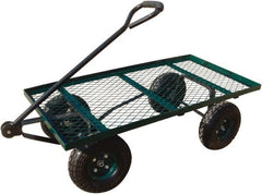 Sandusky Lee - 800 Lb Capacity Steel Wagon Truck - Steel Deck, 36" OAW, 60" Platform Length, Rubber Casters - Exact Tooling