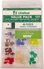 Littelfuse - Fuse Service Kits Compatible Fuse Class: ATO Includes: 5 each of 3, 5, 7.5, 10, 15, 20, 25, 30 amp mini fuses and one tester/puller - Exact Tooling