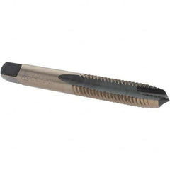 Made in USA - 5/16-18 UNC, 2 Flute, Bright Finish, High Speed Steel Spiral Point Tap - Plug Chamfer, Right Hand Thread, 2-23/32" OAL - Exact Tooling