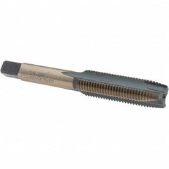 Made in USA - 7/16-20 UNF, 3 Flute, Bright Finish, High Speed Steel Spiral Point Tap - Plug Chamfer, Right Hand Thread, 3-5/32" OAL - Exact Tooling