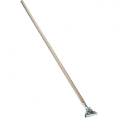 Weiler - 62" Wood Male Thread Mop Handle - 1-1/16" Handle Diam, Use with Wet Mops - Exact Tooling