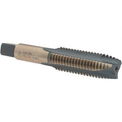 Made in USA - 5/8-11 UNC, 3 Flute, Bright Finish, High Speed Steel Spiral Point Tap - Plug Chamfer, Right Hand Thread, 3-13/16" OAL - Exact Tooling