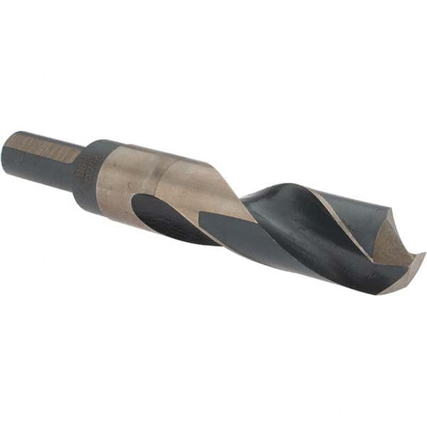 Made in USA - 25/32" High Speed Steel, 135° Point, Round with Flats Shank Maintenance Drill Bit - Exact Tooling