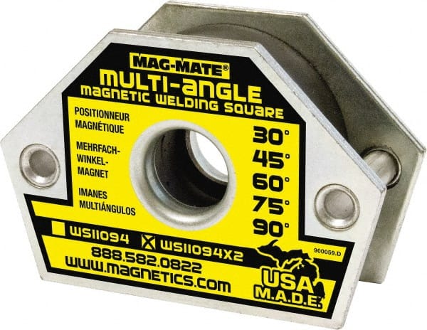 Mag-Mate - 4-3/8" Wide x 1-9/16" Deep x 3" High Ceramic Magnetic Welding & Fabrication Square - 110 Lb Average Pull Force - Exact Tooling