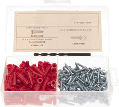 Value Collection - #10 to #12 Screw, 1/4" Diam, 1" Long, Plug Drywall & Hollow Wall Anchor - Plastic, Use with Concrete/Masonry, Drywall & Wallboard - Exact Tooling