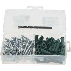 Value Collection - #14 to #16 Screw, 5/16" Diam, 1-1/2" Long, Plug Drywall & Hollow Wall Anchor - Plastic, Use with Concrete/Masonry & Wallboard - Exact Tooling