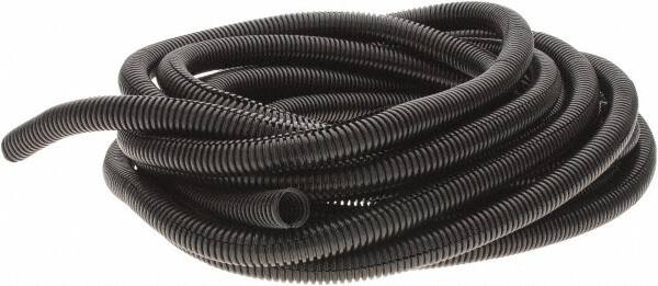 Value Collection - 25' Long, Flexible Wire Loom Conduit - Plastic, 1/2" ID - Exact Tooling