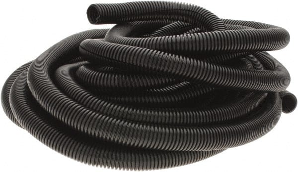 Value Collection - 25' Long, Flexible Wire Loom Conduit - Plastic, 3/4" ID - Exact Tooling