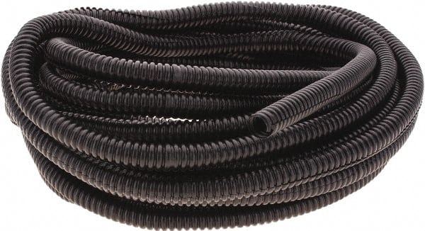 Value Collection - 25' Long, Flexible Wire Loom Conduit - Plastic, 1/4" ID - Exact Tooling