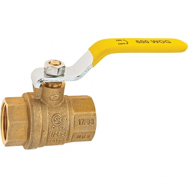Value Collection - 3/4" Pipe, Brass Full Port Ball Valve - 2 Piece, NPT Ends, Lever Handle, 600 WOG, 150 WSP - Exact Tooling