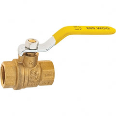Value Collection - 1/2" Pipe, Brass Full Port Ball Valve - 2 Piece, NPT Ends, Lever Handle, 600 WOG, 150 WSP - Exact Tooling