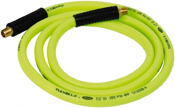 Legacy - 1/2" ID x 0.74" OD 8' Long Lead-In Whip Hose - MNPT x MNPT Ends, 300 Working psi, 140°, 3/8" Fitting, Green - Exact Tooling