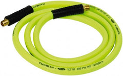 Legacy - 1/2" ID x 0.74" OD 8' Long Lead-In Whip Hose - MNPT x MNPT Ends, 300 Working psi, 140°, 3/8" Fitting, Green - Exact Tooling