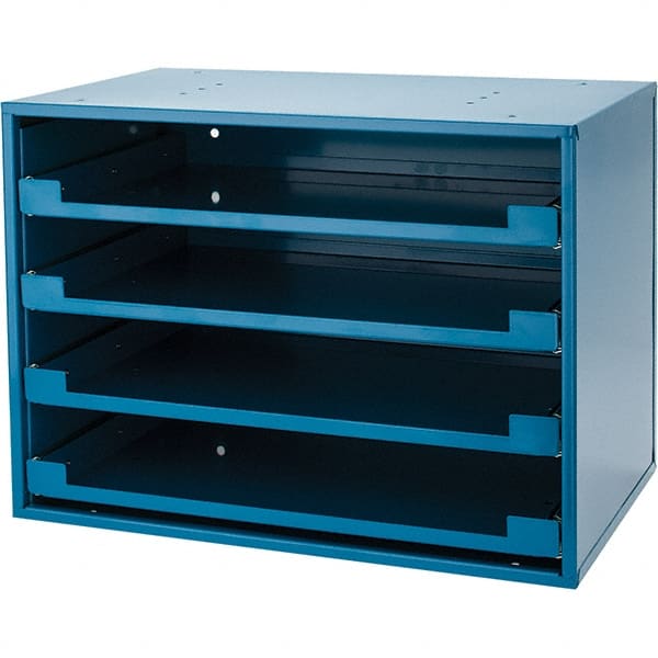 Value Collection - 4 Drawer, Small Parts Slide Rack Cabinet - 12-1/2" Deep x 20-1/2" Wide x 14-5/8" High - Exact Tooling