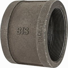 Value Collection - Class 150, 4" Black Pipe Coupling (Right Hand) - Threaded, Malleable Iron - Exact Tooling