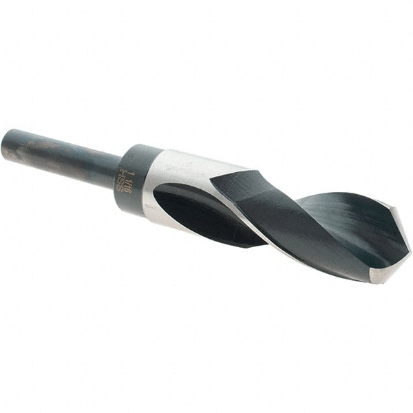 Import - 1-1/16" Drill, 118° Point, High Speed Steel Silver Deming & Reduced Shank Drill Bit - Exact Tooling