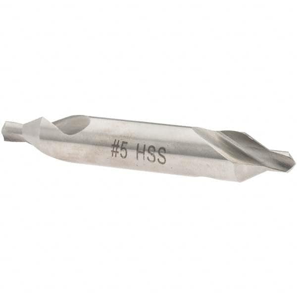 Value Collection - #5 Plain Cut 60° Incl Angle High Speed Steel Combo Drill & Countersink - Exact Tooling