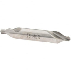 Value Collection - #5 Plain Cut 60° Incl Angle High Speed Steel Combo Drill & Countersink - Exact Tooling