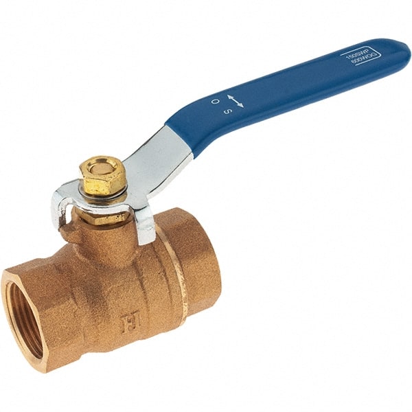 Value Collection - 3/4" Pipe, Bronze Full Port Ball Valve - 2 Piece, NPT Ends, Lever Handle, 600 WOG, 150 WSP - Exact Tooling