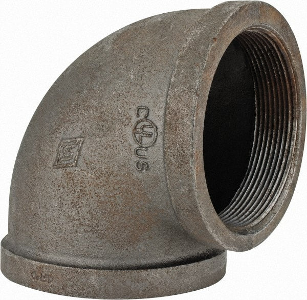 Value Collection - Size 4", Class 150, Malleable Iron Black Pipe 90° Elbow - 150 psi, Threaded End Connection - Exact Tooling