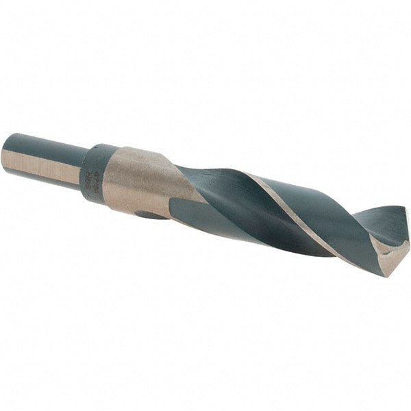 Mechanics Drill Bit: 47/64″ Dia, 135 ™, High Speed Steel, Weldon Shank, Split Point Oxide Finish, 5″ OAL, RH Cut