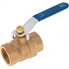 Value Collection - 1" Pipe, Bronze Full Port Ball Valve - 2 Piece, NPT Ends, Lever Handle, 600 WOG, 150 WSP - Exact Tooling