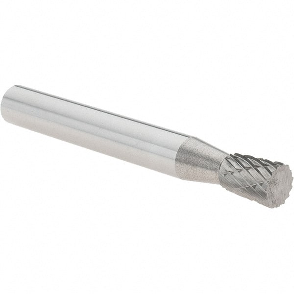 Value Collection - 1/4" Cut Diam, 1/4" Shank Diam, Inverted Cone Head Burr - Carbide, 5/16" LOC, 2" OAL - Exact Tooling