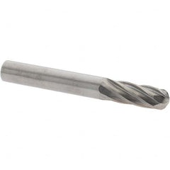 Value Collection - 1/4" Cut Diam, 1/4" Shank Diam, Cylinder with Radius Head Burr - Carbide, Radius End, 3/4" LOC, 2" OAL - Exact Tooling