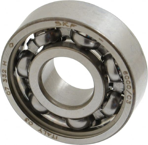 SKF - 10mm Bore Diam, 26mm OD, Open Deep Groove Radial Ball Bearing - 8mm Wide, 1 Row, Round Bore, 1,960 Nm Static Capacity, 4,750 Nm Dynamic Capacity - Exact Tooling