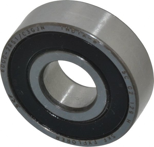SKF - 10mm Bore Diam, 26mm OD, Double Seal Deep Groove Radial Ball Bearing - 8mm Wide, 1 Row, Round Bore, 1,960 Nm Static Capacity, 4,750 Nm Dynamic Capacity - Exact Tooling