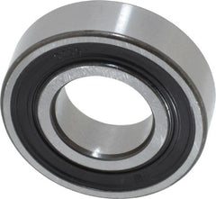 SKF - 15mm Bore Diam, 32mm OD, Double Seal Deep Groove Radial Ball Bearing - 9mm Wide, 1 Row, Round Bore, 2,850 Nm Static Capacity, 5,850 Nm Dynamic Capacity - Exact Tooling