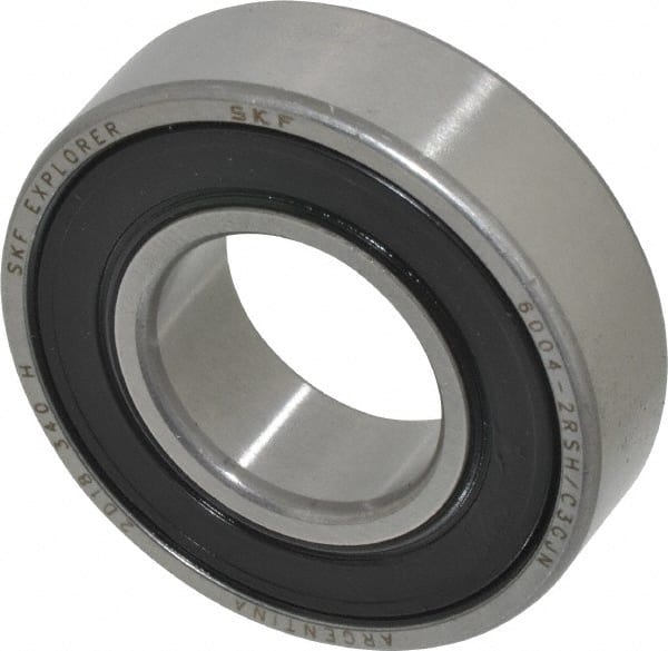 SKF - 20mm Bore Diam, 42mm OD, Double Seal Deep Groove Radial Ball Bearing - 12mm Wide, 1 Row, Round Bore, 5,000 Nm Static Capacity, 9,950 Nm Dynamic Capacity - Exact Tooling