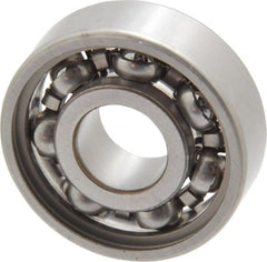 SKF - 8mm Bore Diam, 22mm OD, Open Deep Groove Radial Ball Bearing - 7mm Wide, 1 Row, Round Bore, 1,370 Nm Static Capacity, 3,450 Nm Dynamic Capacity - Exact Tooling