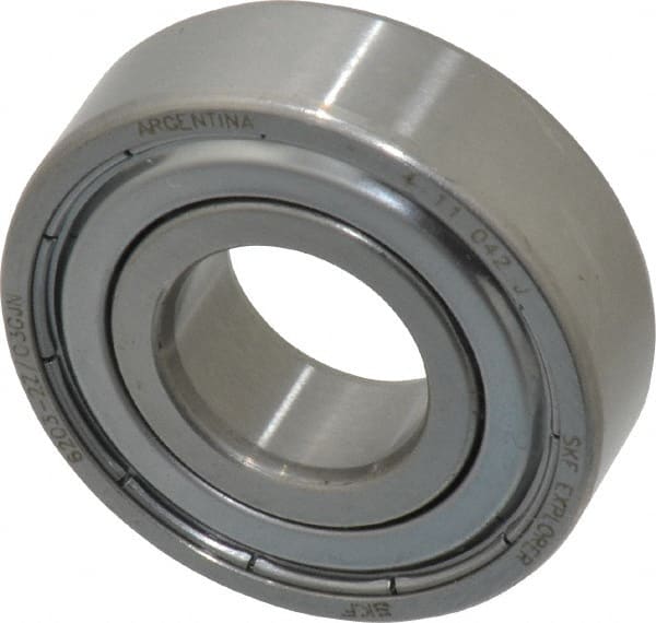 SKF - 17mm Bore Diam, 40mm OD, Double Shield Deep Groove Radial Ball Bearing - 12mm Wide, 1 Row, Round Bore, 4,750 Nm Static Capacity, 9,950 Nm Dynamic Capacity - Exact Tooling