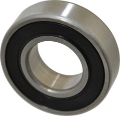 SKF - 25mm Bore Diam, 52mm OD, Double Seal Deep Groove Radial Ball Bearing - 15mm Wide, 1 Row, Round Bore, 7,800 Nm Static Capacity, 14,800 Nm Dynamic Capacity - Exact Tooling