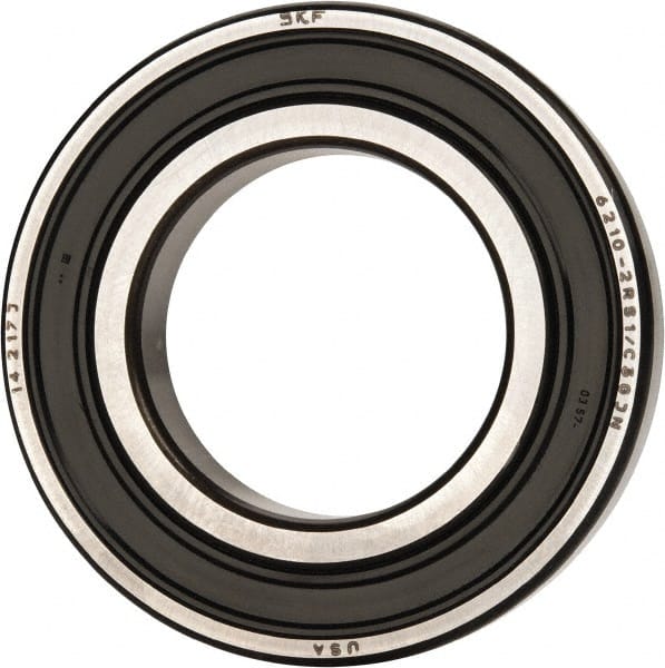 SKF - 50mm Bore Diam, 90mm OD, Double Seal Deep Groove Radial Ball Bearing - 20mm Wide, 1 Row, Round Bore, 23,200 Nm Static Capacity, 37,100 Nm Dynamic Capacity - Exact Tooling