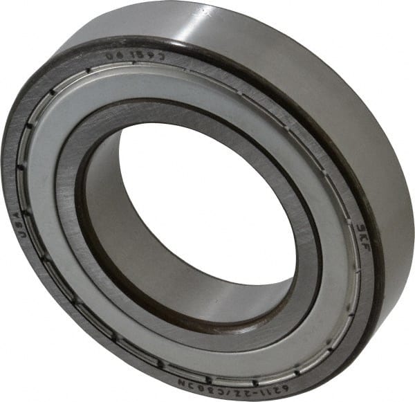 SKF - 55mm Bore Diam, 100mm OD, Double Shield Deep Groove Radial Ball Bearing - 21mm Wide, 1 Row, Round Bore, 29,000 Nm Static Capacity, 46,200 Nm Dynamic Capacity - Exact Tooling