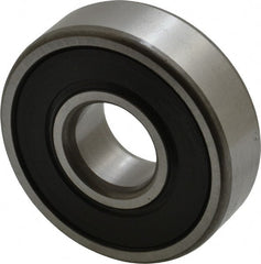 SKF - 15mm Bore Diam, 42mm OD, Double Seal Deep Groove Radial Ball Bearing - 13mm Wide, 1 Row, Round Bore, 5,400 Nm Static Capacity, 11,900 Nm Dynamic Capacity - Exact Tooling