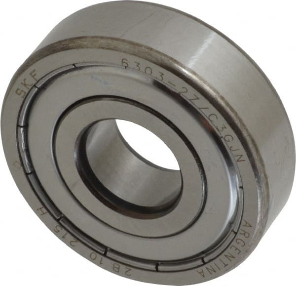 SKF - 17mm Bore Diam, 47mm OD, Double Shield Deep Groove Radial Ball Bearing - 14mm Wide, 1 Row, Round Bore, 6,550 Nm Static Capacity, 14,300 Nm Dynamic Capacity - Exact Tooling