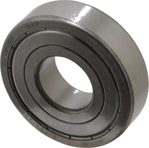 SKF - 25mm Bore Diam, 62mm OD, Double Shield Deep Groove Radial Ball Bearing - 17mm Wide, 1 Row, Round Bore, 11,600 Nm Static Capacity, 23,400 Nm Dynamic Capacity - Exact Tooling
