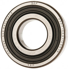 SKF - 35mm Bore Diam, 80mm OD, Double Seal Deep Groove Radial Ball Bearing - 21mm Wide, 1 Row, Round Bore, 19,000 Nm Static Capacity, 35,100 Nm Dynamic Capacity - Exact Tooling