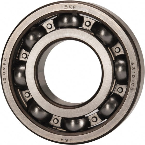 SKF - 50mm Bore Diam, 110mm OD, Open Deep Groove Radial Ball Bearing - 27mm Wide, 1 Row, Round Bore, 38,000 Nm Static Capacity, 65,000 Nm Dynamic Capacity - Exact Tooling