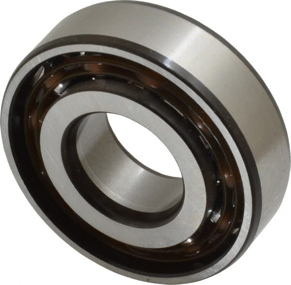 SKF - 20mm Bore Diam, 47mm OD, Open Angular Contact Radial Ball Bearing - 14mm Wide, 1 Row, Round Bore, 8,300 Lb Static Capacity, 14,000 Lb Dynamic Capacity - Exact Tooling