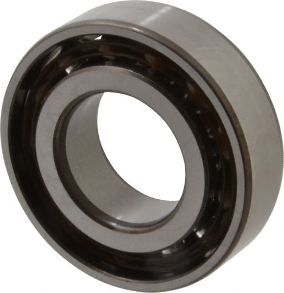SKF - 25mm Bore Diam, 52mm OD, Open Angular Contact Radial Ball Bearing - 15mm Wide, 1 Row, Round Bore, 10,200 Lb Static Capacity, 15,600 Lb Dynamic Capacity - Exact Tooling